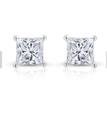 1 CT Diamond Stud Earrings Certified 14k White Gold F Color VVS2 Princess Cut