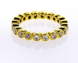 Diamond Ring 14K White Gold 0.84 CTW Infinity Bezel Set Round Cut Band G SI1
