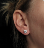 1 CT Natural Diamond Stud Earrings 14k White Gold Round Cut GIA Certificate