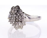 Beautiful Estate Ring 3.50CT Natural Round Diamonds Certified 14k White Gold