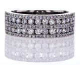 1.00 CTW F Color VVS2 Diamond Band Ring 18k White Gold Natural Round Brilliant
