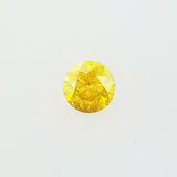 Fancy Vivid Yellow Color 0.41 Carats I1 Natural Round Brilliant Loose Diamond