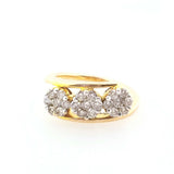 Diamond 14K Natural Round Cut Flower Ring Yellow Gold 1 CTW G color SI1 Clarity