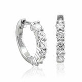 Diamond Hoop Earrings 14k White Gold Genuine Diamonds 0.80 CTW G-H Color