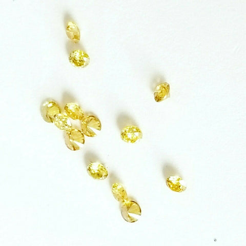 Small Yellow Diamond Natural Round Cut Fancy Intense Yellow Color Loose Diamond