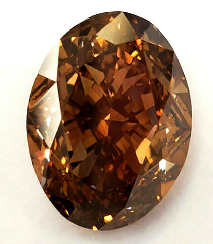 Huge 6CT Natural Diamond Fancy Orange Brown Chocolate Color GIA Certified Oval