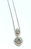 Natural Fancy Green Blue Pink Color Diamond Custom Handmade Necklace 18K 1.80 CT