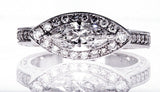 Beautiful 1.20CT 14k White Gold Marquise Cut Halo Natural Diamond Ring Size 6