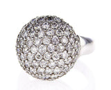 Cocktail Natural Diamonds Ring 14k White Gold Round 3.50 CT F-G Color VS2