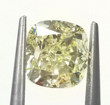 4CT Diamond VS1 Clarity Natural Yellow Color Cushion Cut 18K Ring GIA Certified