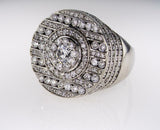 Men's Ice Natural Diamond Ring 6.75 CT F Color SI2 Clarity 14k White Gold