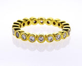 Diamond Ring 14K White Gold 0.84 CTW Infinity Bezel Set Round Cut Band G SI1