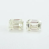 2.01 CTW Diamond Studs Earrings 14k Yellow Gold Screw Back Natural Emerald Cut