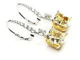 8 CT Drop Earrings Natural Yellow Color Diamonds Pair Cushion Cut GIA Certified