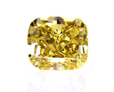 3 CT Fancy Intense Yellow Color Natural Loose Diamond GIA Certified Cushion Cut