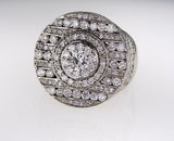 Men's Ice Natural Diamond Ring 6.75 CT F Color SI2 Clarity 14k White Gold