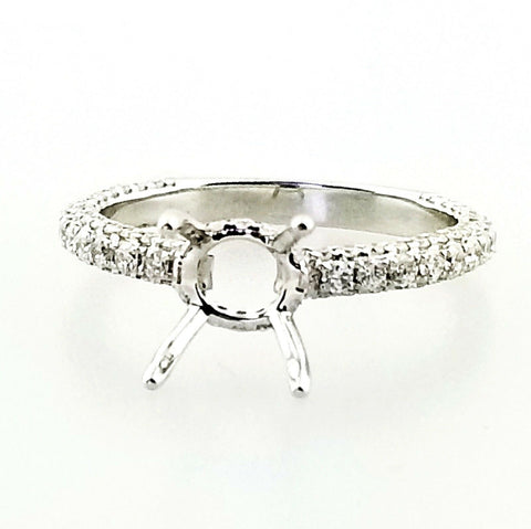 Diamond Ring Solitaire Engagement Diamond Ring Setting 0.73 CTW 14k White Gold