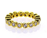 1CT Diamond Band Ring Round Cut G-H SI1 14K Yellow Gold Infinity Bezel