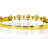 Diamond Bracelet 18K Yellow Gold Natural Round Cut 1.75 CTW Bangle Style