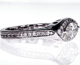 Beautiful 1.20CT 14k White Gold Marquise Cut Halo Natural Diamond Ring Size 6