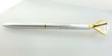 Modern PEN with Diamond Crystal Head Silver and Gold High Quality Metal
