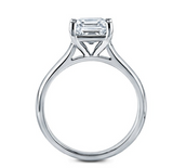 4CT Engagement Ring 18K Gold Natural Diamond E VS2 Asscher Cut AGS Certified