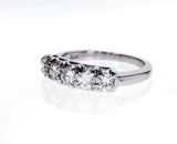 1 Carat Diamond Ring Band 18k White Gold Natural Round Brilliant Cut Size 6