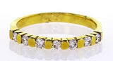 14K Yellow Gold Diamond Ring Entirely Band Natural Round Cut 0.32CT G SI1 Size 6