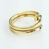 Diamond Ring 14k Yellow Gold Natural 0.20 CTW Tapered Baguette Diamonds Size 9