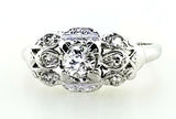 Antique Diamond Ring 14k White Gold Natural Round Cut Women's 0.75 CTW Size 6