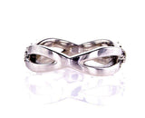 Diamond Wedding Band 0.40 Carat G SI1 Women's 18k White Gold Natural Round Cut