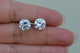 1CT Diamond Studs Earrings 14K White Gold GIA Certified Natural Round Cut