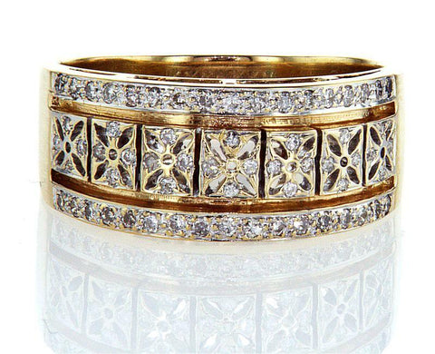 Diamond Band 14k Gold Ring Natural Round Brilliant 0.60 CTW G Color SI2 Clarity