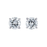 Diamond Studs Earrings Natural Round Cut 0.80 CTW 14k White Gold Push Back 4.7MM