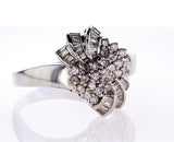 Beautiful Estate Ring 3.50CT Natural Round Diamonds Certified 14k White Gold
