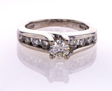 Natural Round Cut Diamond Engagement Ring H Color 0.75 CT 14k White Gold Size 5