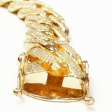 Miami Cuban Link Bracelet 475 Grams of 14K Yellow Gold+36 Carat Natural Diamonds Certified