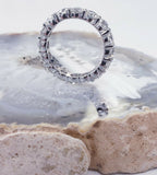 Eternity Band 18K White Gold Natural Round Diamond Ring 4 CTW F VS2 Certified