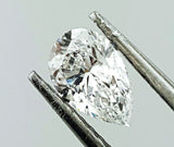 Real Pear Cut Natural Loose Diamond 0.73 CT D Color VS2 Clarity GIA Certified