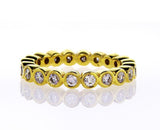 Diamond Ring 14K White Gold 0.84 CTW Infinity Bezel Set Round Cut Band G SI1