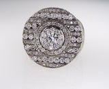 Men's Ice Natural Diamond Ring 6.75 CT F Color SI2 Clarity 14k White Gold
