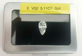 Huge 5CT E VS2 Natural Loose Diamond Pear Shape Cut Brilliant GIA Certified