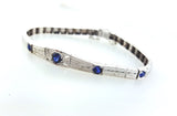 Bracelet Antique Vintage 18K White Gold 1.30CTNatural  Blue Sapphires Art Deco