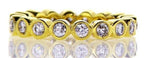 1CT Diamond Band Ring Round Cut G-H SI1 14K Yellow Gold Infinity Bezel