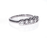 1 Carat Diamond Ring Band 18k White Gold Natural Round Brilliant Cut Size 6