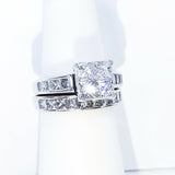 2.50 CT 14K White Gold G-H SI1 Natural Princess Cut Diamond Ring Size 4.5
