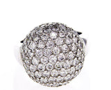 Cocktail Natural Diamonds Ring 14k White Gold Round 3.50 CT F-G Color VS2