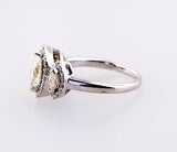 1CT Diamond Ring Fancy Yellow Color Marquise Cut 3 Stones 14K Gold Size 6