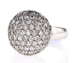 Cocktail Natural Diamonds Ring 14k White Gold Round 3.50 CT F-G Color VS2