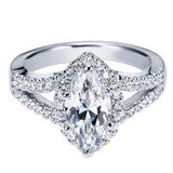 Natural MARQUISE Diamond1.5 CT G VS2 Engagement Ring 14k White GIA Certified
